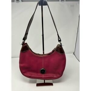 Vintage Dooney Bourke Pink Womens Leather Inner Pockets Shoulder Hobo Handbag